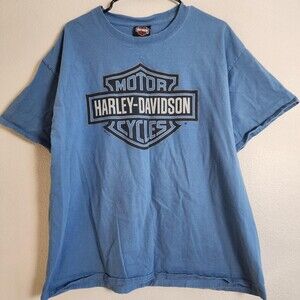 Harley-Davidson Shirt Mens XL Blue Las Vegas Nevada Dealer Graphic Motorcycle